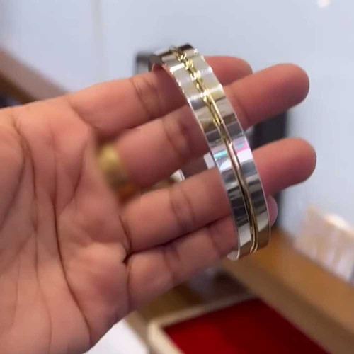 Turning Mid Gold Radium Heavy Pure Silver kada for men 30 gm, Shubh ...