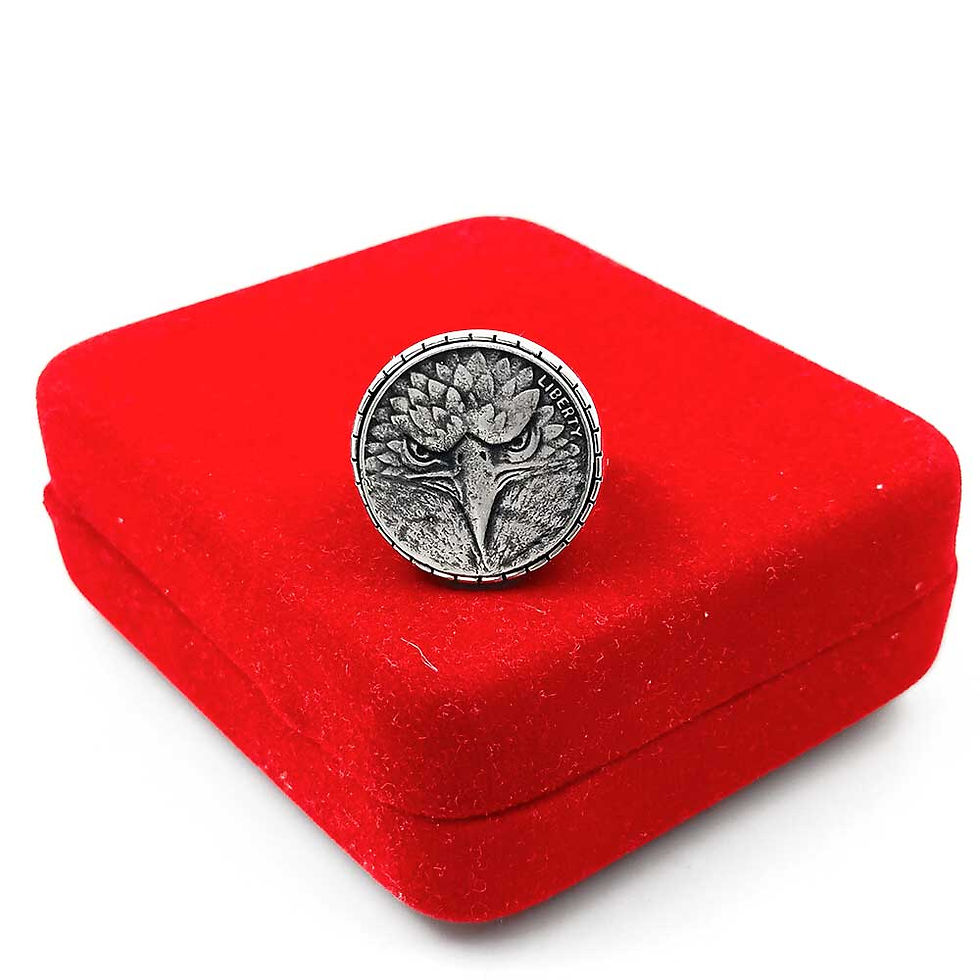 Thumbnail: Emperor Liberty Symbol Eagle Design Turkey Pure Silver 925 Ring for Men, Gift