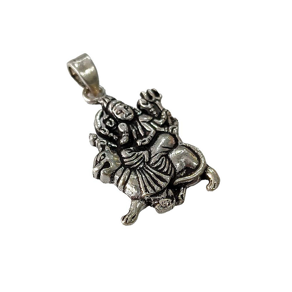 Silver 925 Durga Maa Pendant for Men & Women