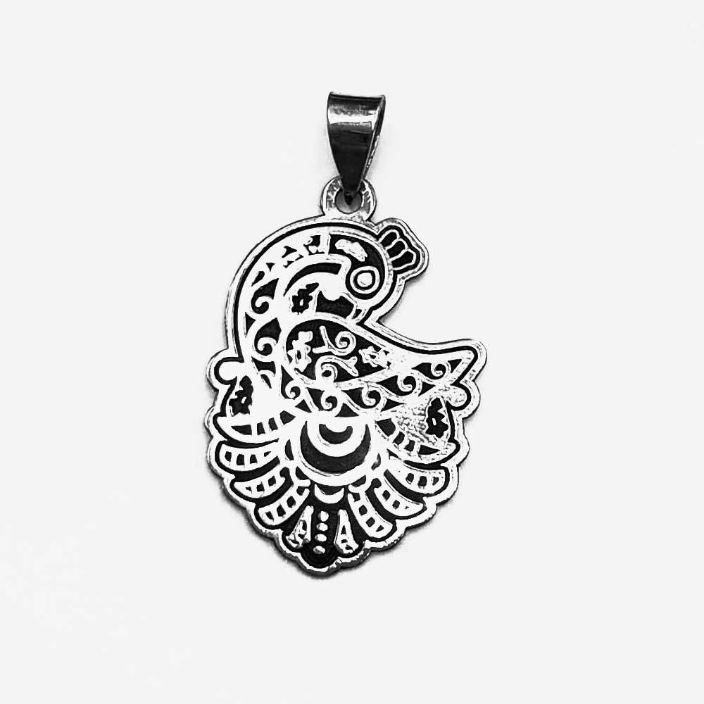 Fancy Morni Design Pure Silver Pendant for Good Luck and Astrology Benefits