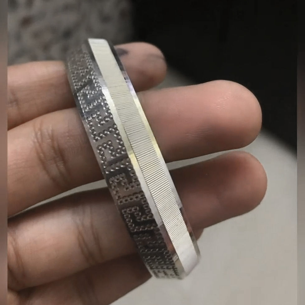 Single Side ZIGZAG Design, v-Shape Silver Kada for Men, Shubh jewellers