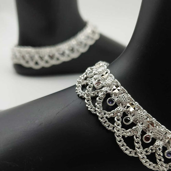 Silver Anklets Chain Candi Ki Payal Baby Anklets Payal Silver