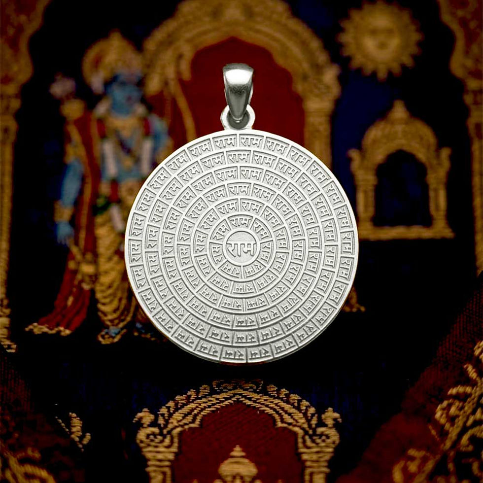 108 Time Ram Name Round 925 Silver Pendant Customise Design for women & men