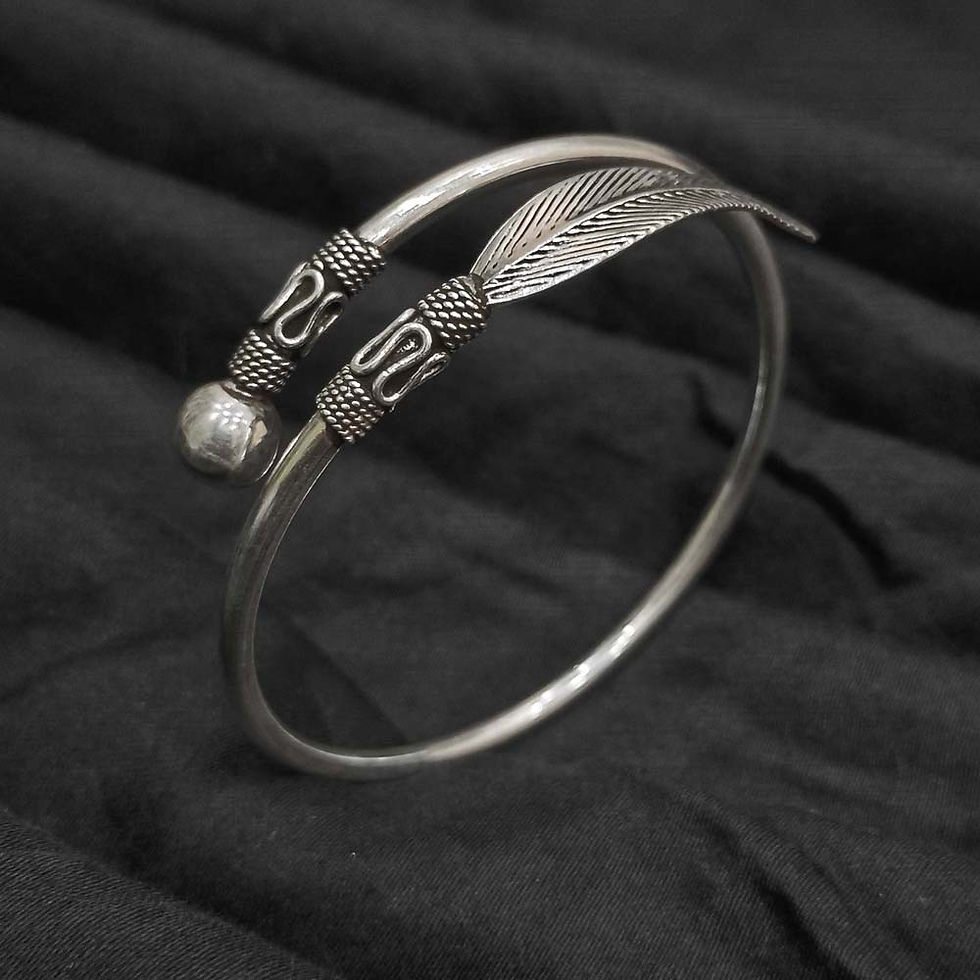 Thumbnail: Silver Leaf Bangle for Women