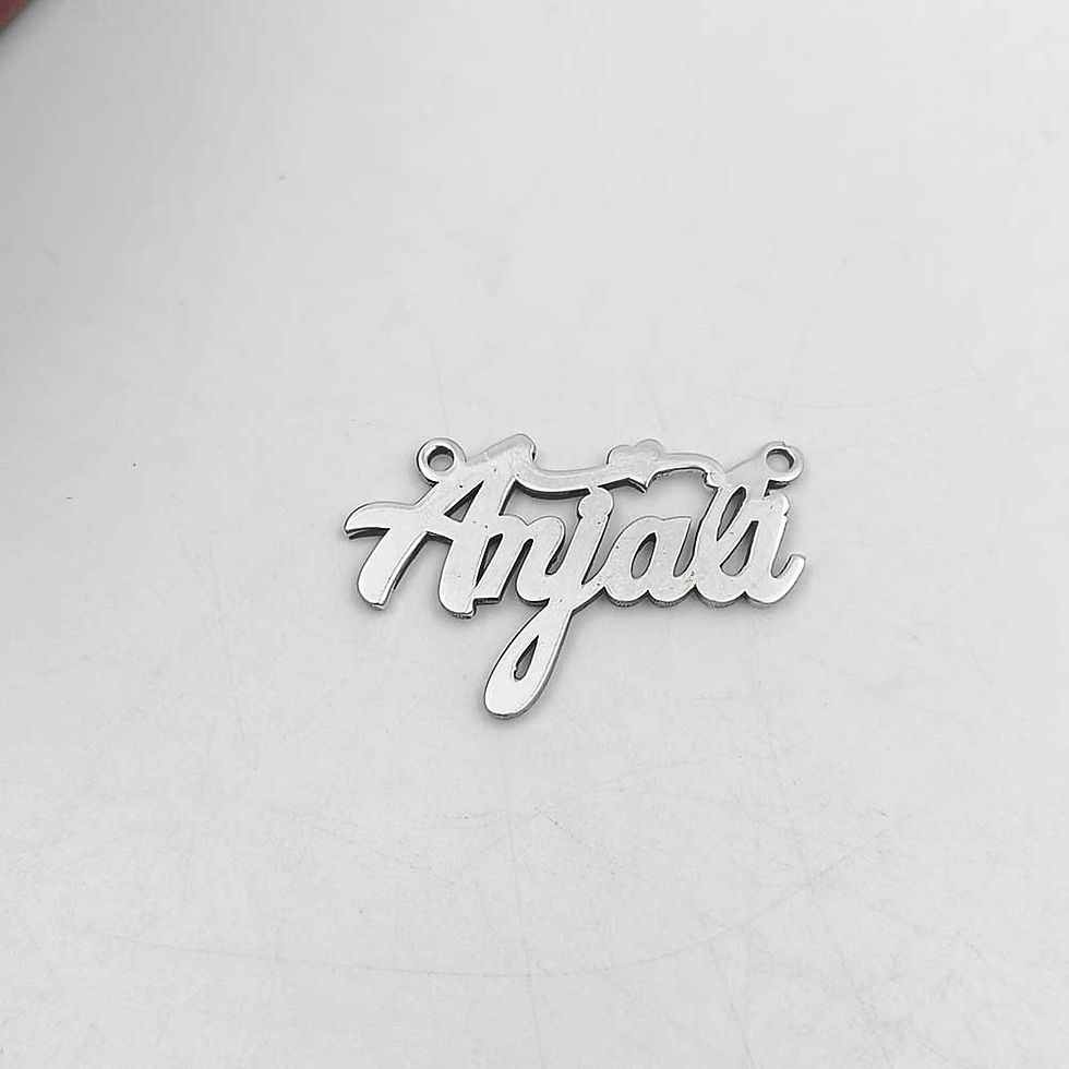 Thumbnail: Customised Simple Name Pendant for women, Shubh Jewellers