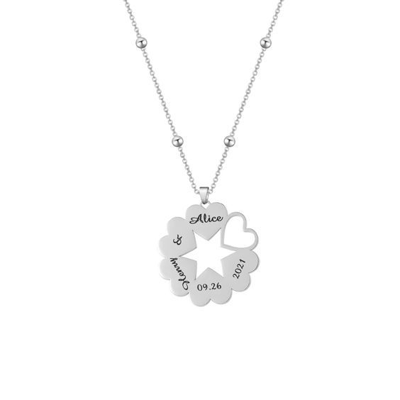 6 Leaf Clover Name Necklace with Chain