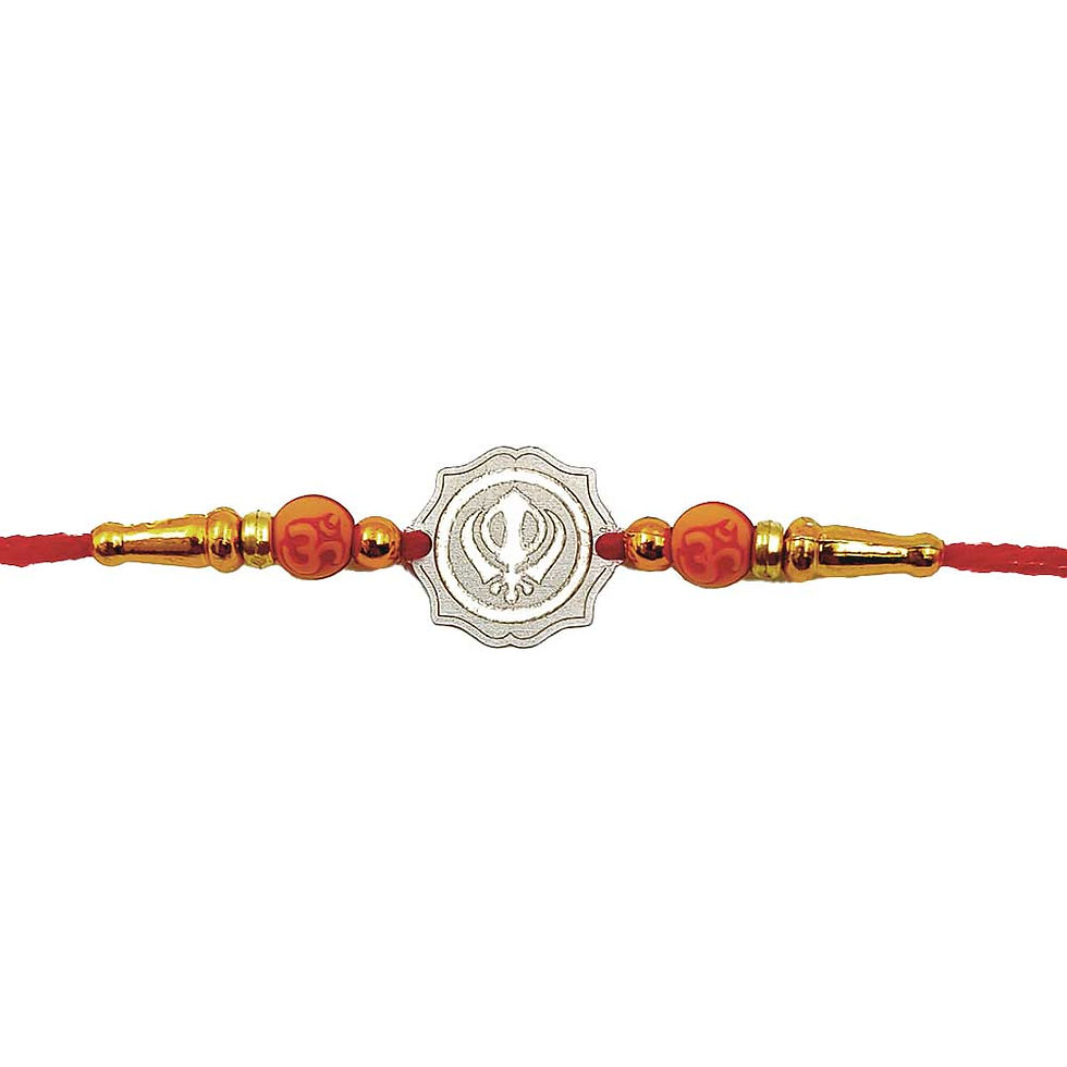 Thumbnail: Sikh Symbol (Khanda) Design Pure Silver Rakhi