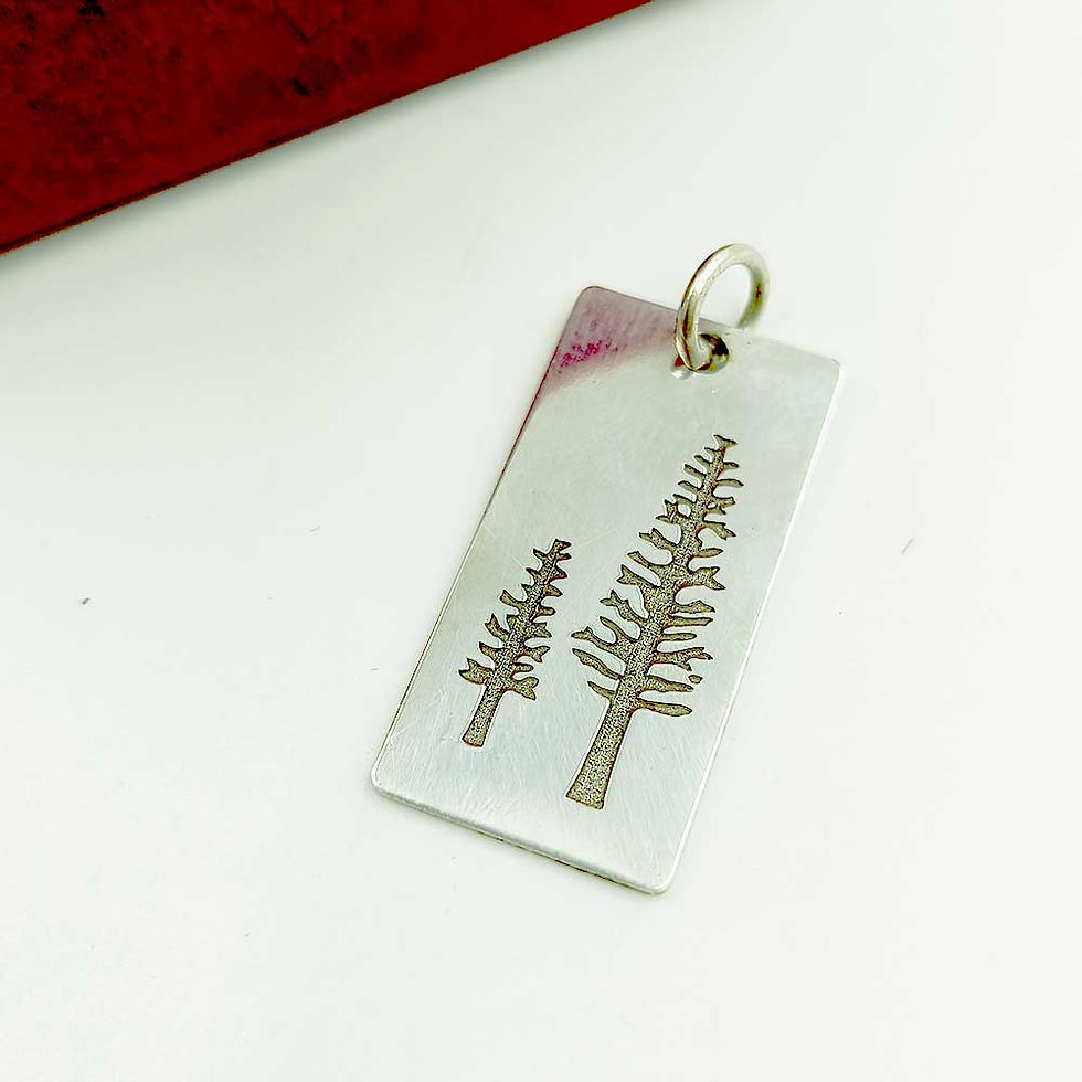 Thumbnail: European Style Double Tree Lazer Engraving 2D Pendant for Men & Women