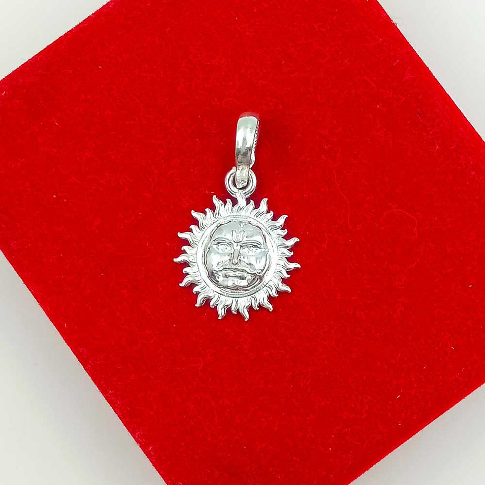 Thumbnail: Premium Small Size Sun God Pure Silver Locket for men & women, Shubh Jewellers