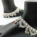 TRADITIONAL Multi color Stone Silver Anklet for women, Shubh Jewellers