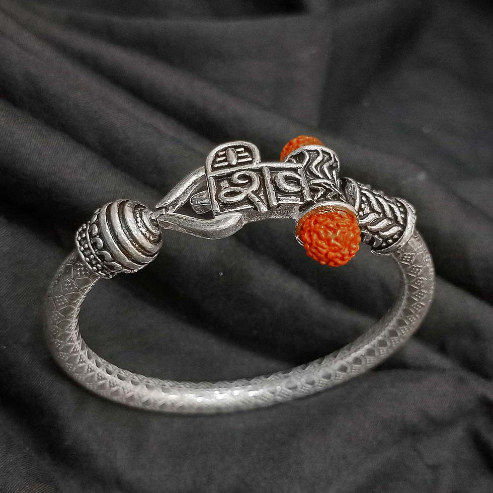 Thumbnail:  Shiv Ji Pure Silver Kada For Men and Women