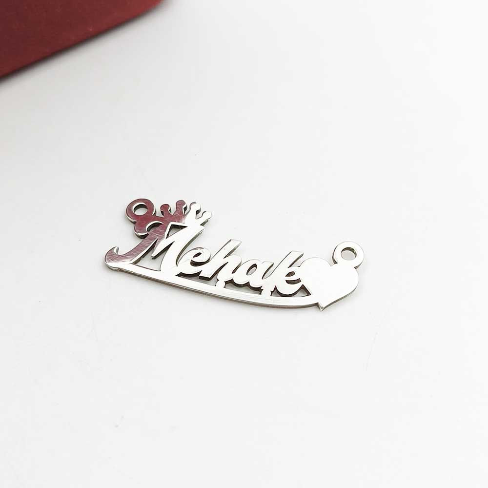 Heart Design Name Personailise Pure Silver Pendant for women