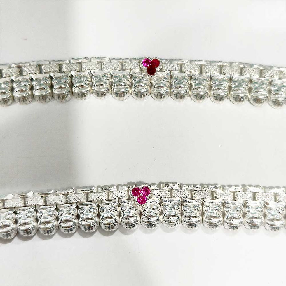 Long Piece Die Cutting Design Silver Payal for Women ✨  Brand: Shubh Jewellers | Material: Pure Silver  Elegant Die-Cut Desig