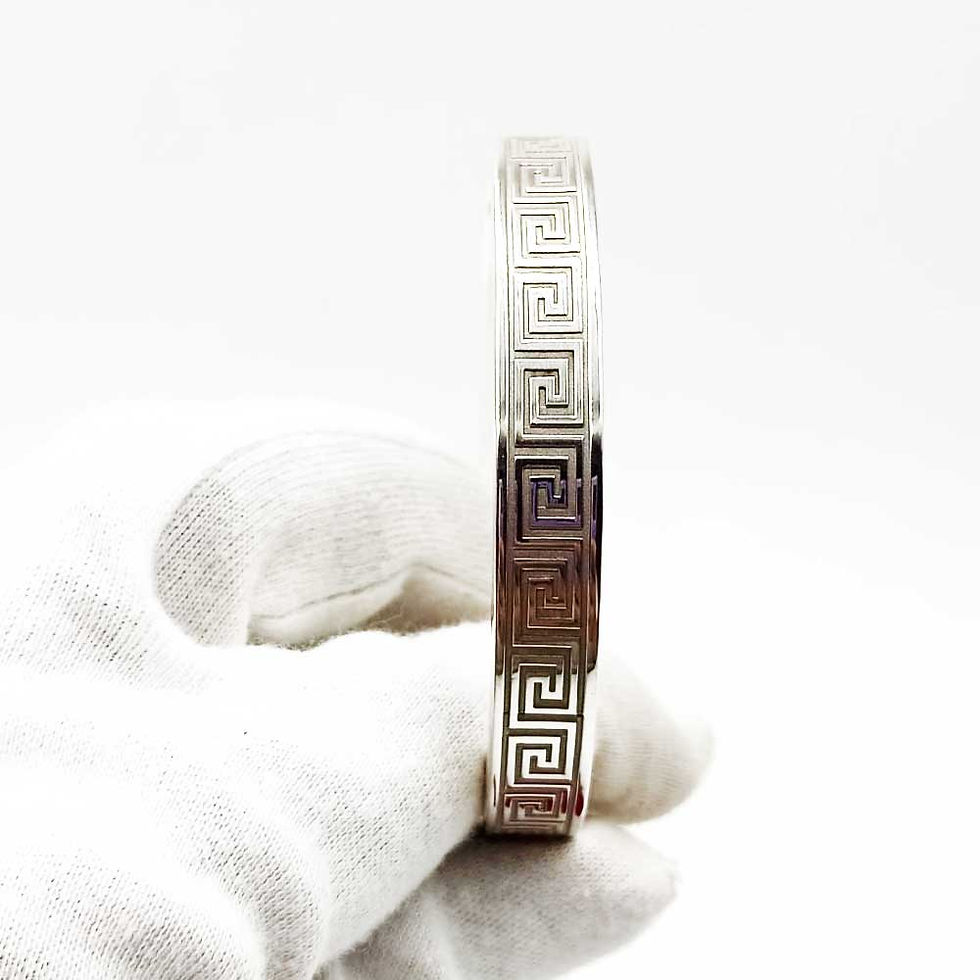 Thumbnail: Versace Cutting Sharp Deep Down Engraving Premium Design Pure Silver kada