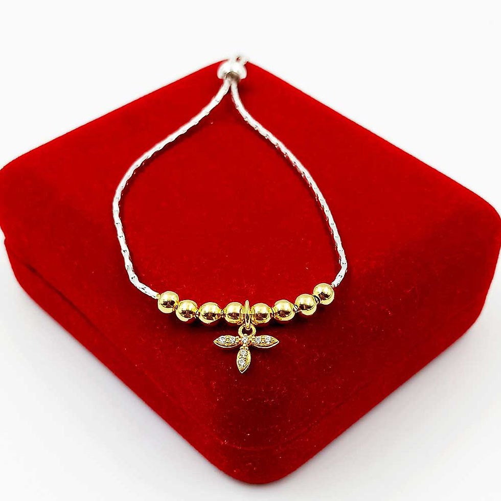 Leaf Design Adjustable Gold Rodium Polish Pure Silver Bracelet for women, Girls Favorite