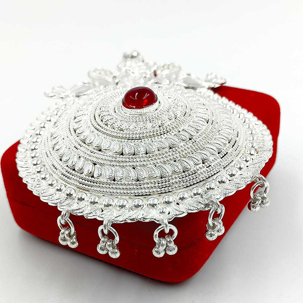 Rajasthani Heavy set with Radha Krishan or Peacock Pattern Silver 925 Locket