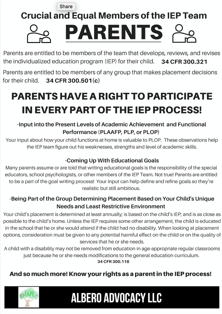 Parents As Equal Participants In Team >> Parents Rights In The Special Education Process Include Parents As Equal Participants In Team >> Parents Rights In The Special Education Process Include