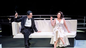 Steve John Shepherd and Jill Halfpenny in Private Lives at the Royal Exchange Theatre. All pics:  Johan Persson