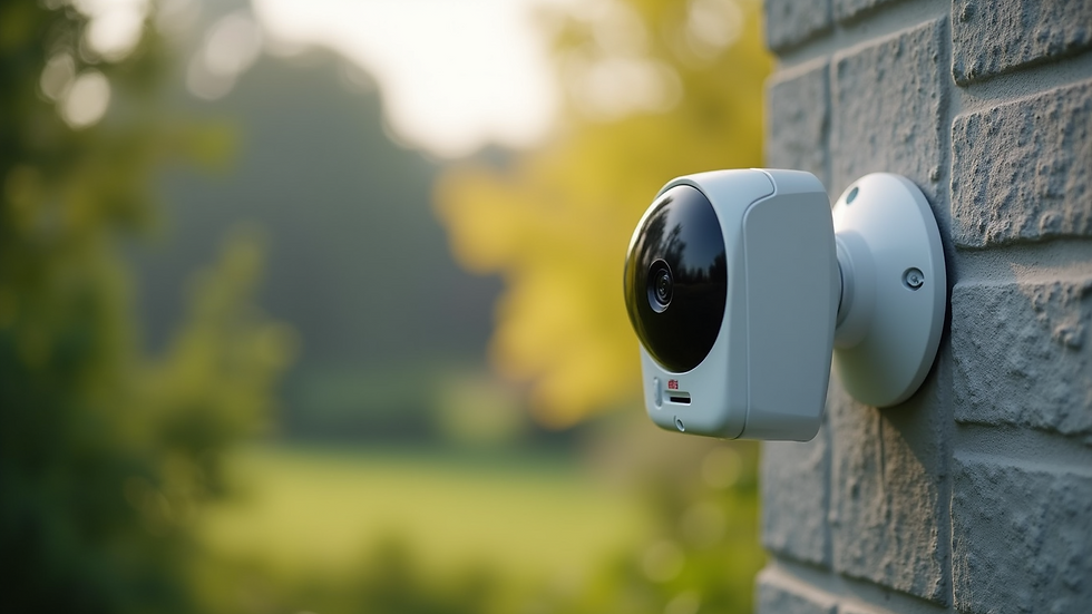 Close-up view of a smart sensor mounted outdoors monitoring air quality