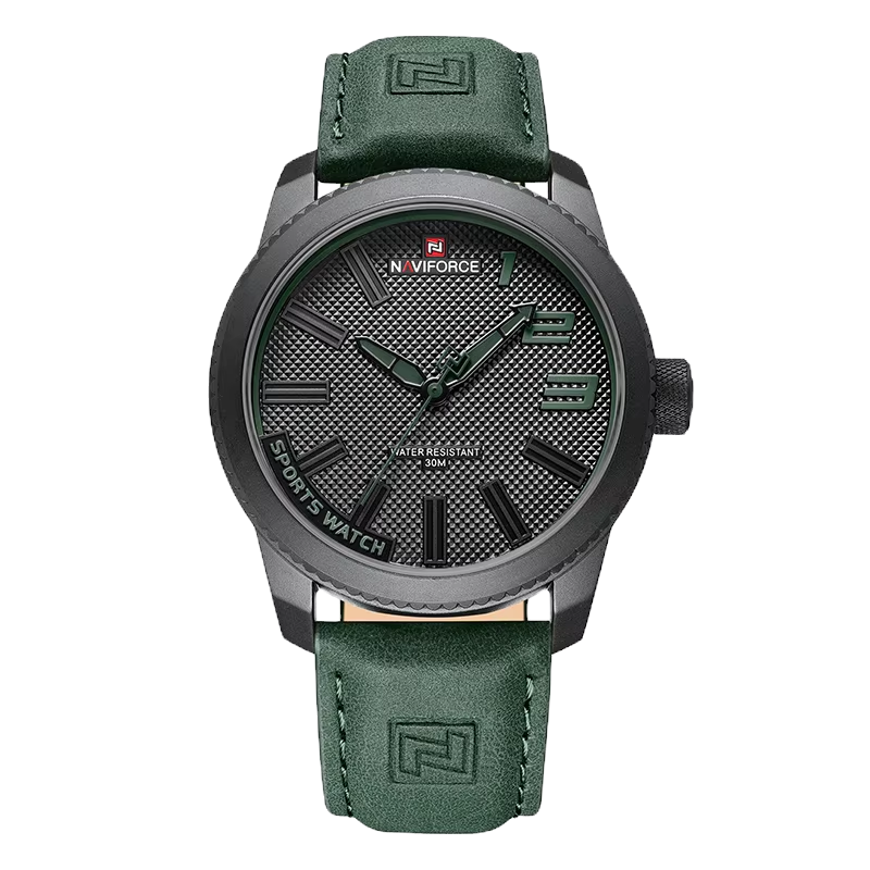 Miniatura: Relógio Militar Naviforce NF9202L À Prova D'Água Couro - La Bella Imports