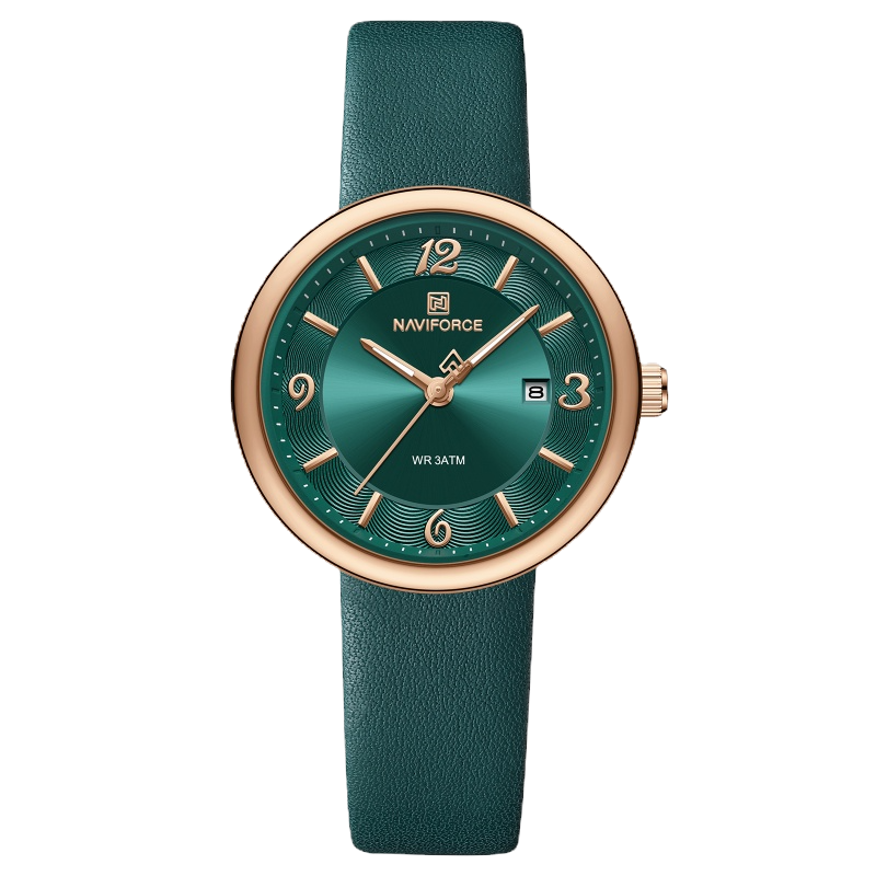 Miniatura: Relógio Feminino Naviforce 5076 Couro PU com Calendário - La Bella Imports