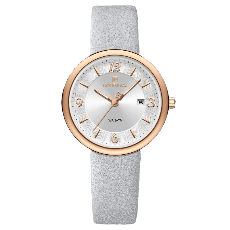 Miniatura: Relógio Feminino Naviforce 5076 Couro PU com Calendário - La Bella Imports