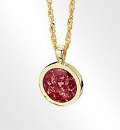 Ashes into Glass ruby pendant