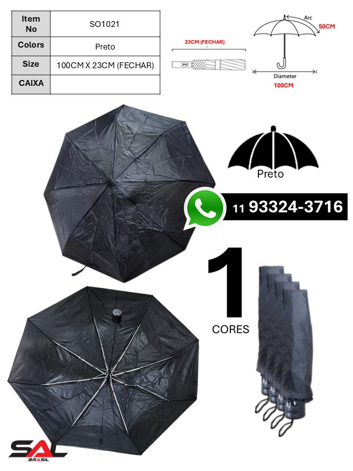 GUARDA CHUVA (S010201) Mín. Atacado: 1dz