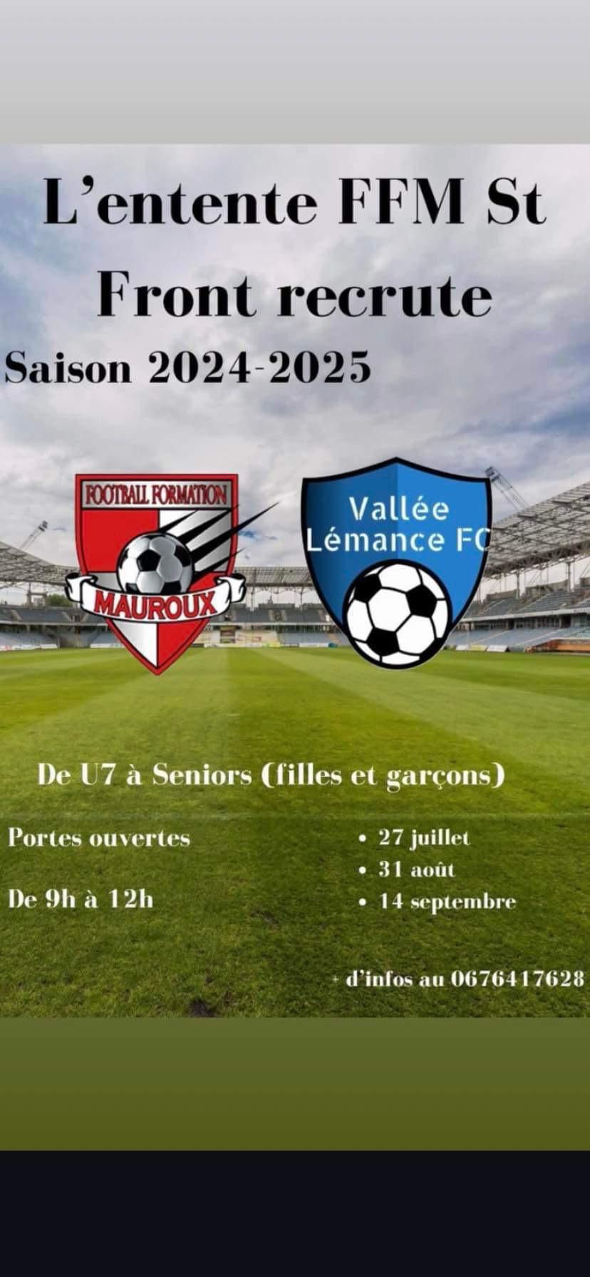 PORTES OUVERTES : L'Entente FFM / ST FRONT recrute saison 2024/2025