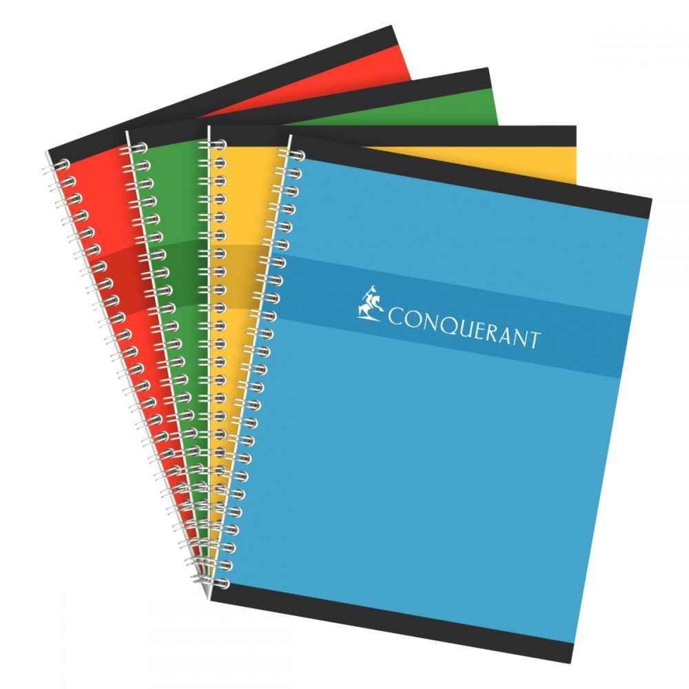 Conquerant - Cahier spirale - 17 x 22 cm - 100 pages - Grands carreaux