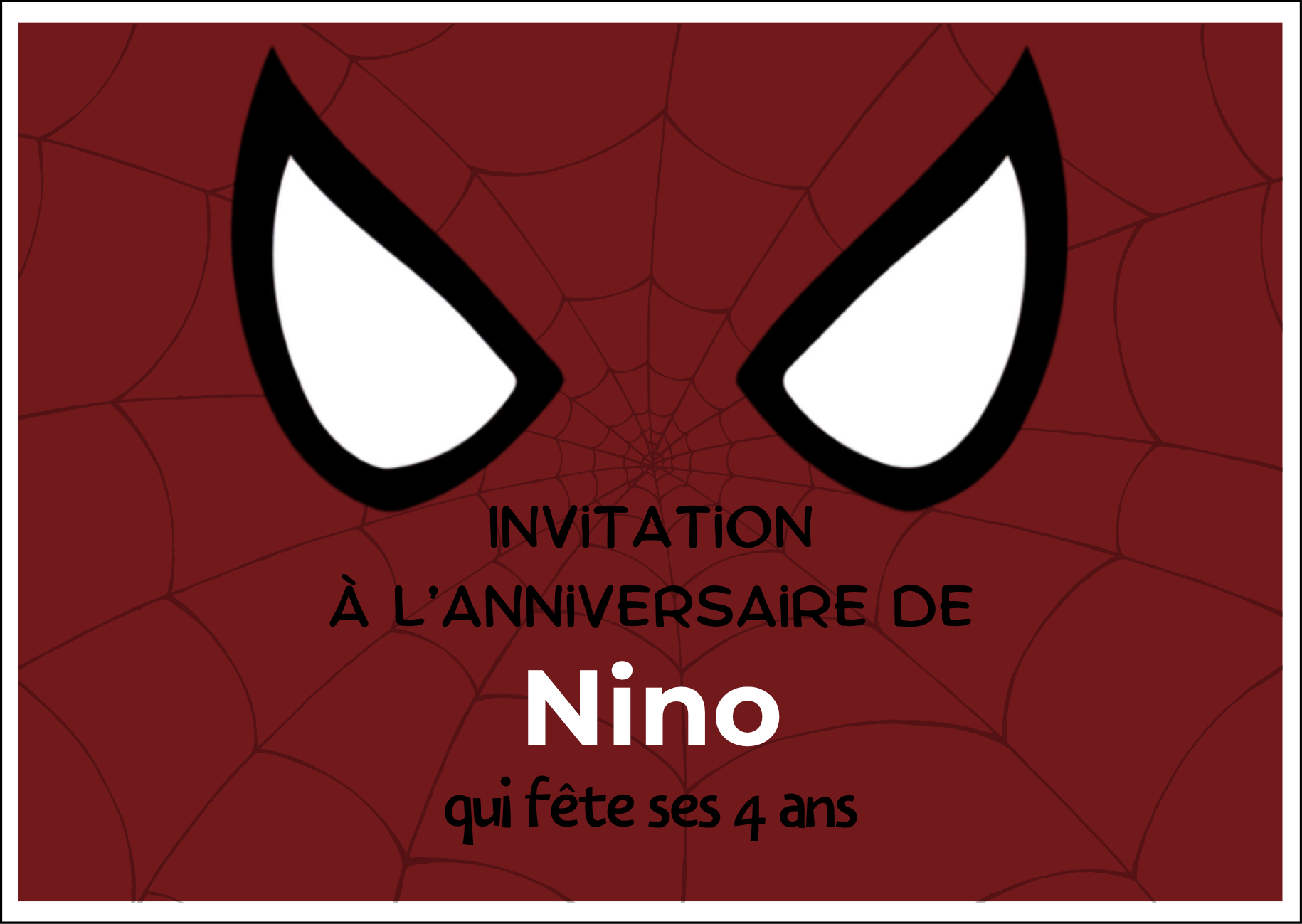 Carte invitation anniversaire - Araignée - 155x110 mm