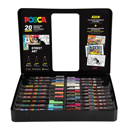 Posca - Mallette 20 marqueurs posca - street art