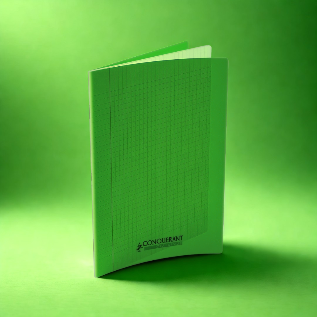 Conquerant - Cahier polypro - agrafé - 24x32- 48 pages - Seyès - vert