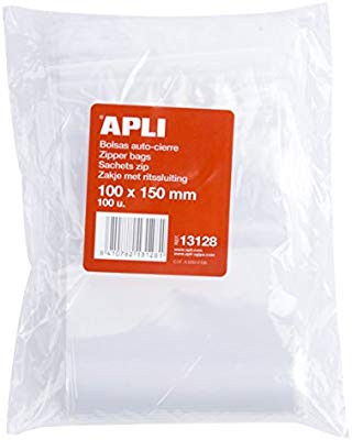 Pack De 100 Sachets Plastique Apli Refermables 40x60 Mm – Neuf, Réf. 13247