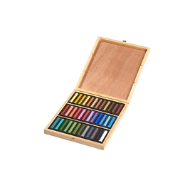 Blockx - Coffret en bois - 36 pastels