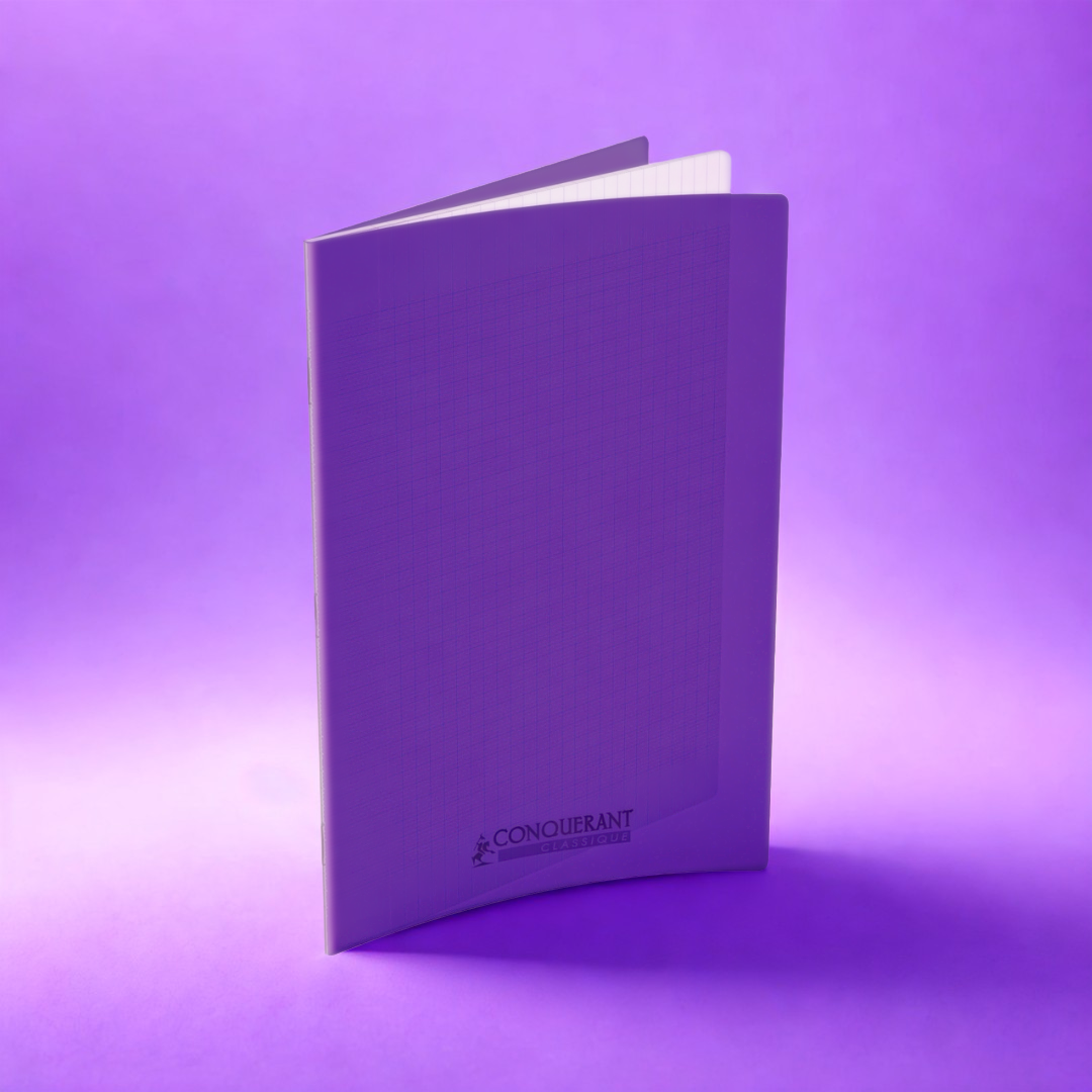 Conquerant - Cahier polypro - agrafé - 24x32- 96 pages - Seyès - violet
