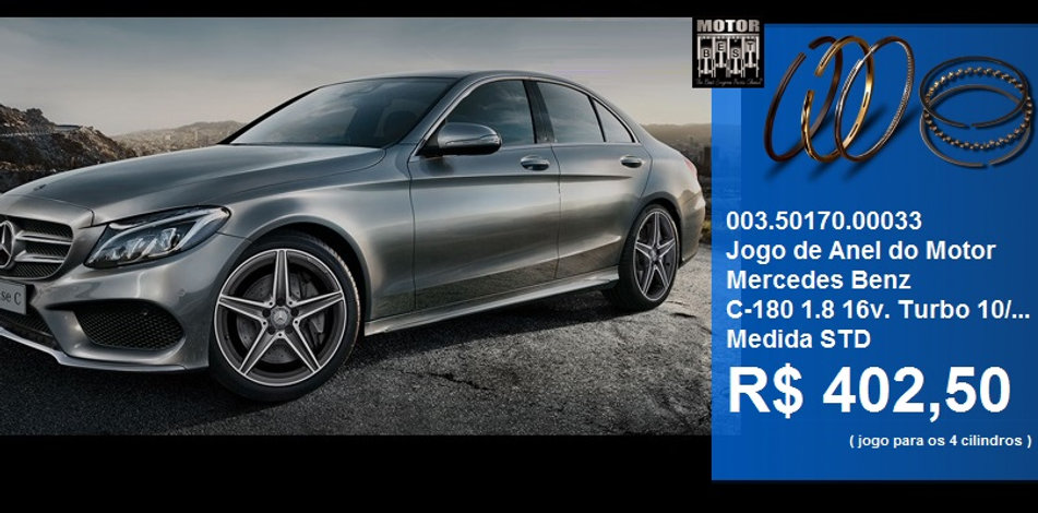JOGO DE ANÉIS DO MOTOR MERCEDES BENZ C-180 1.8 16v. TURBO 11/12