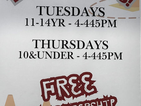 New!! - additional training days for youth rec hockey