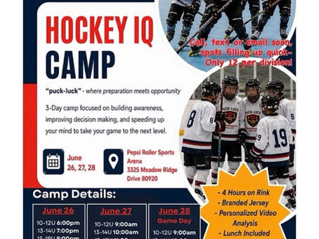 Hockey IQ Camp - schedule change - more rink time!