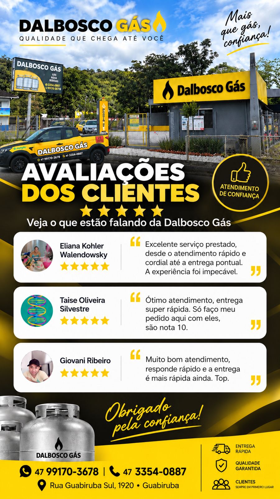 Avaliações de clientes Dalbosco Gás