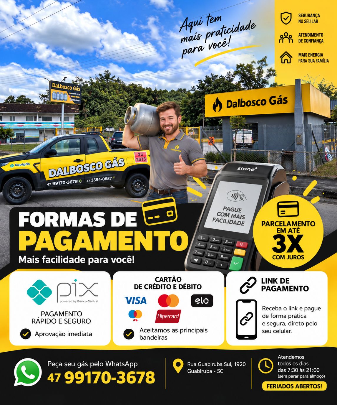 Formas de pagamento Dalbosco Gás