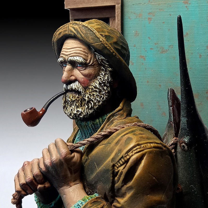 Thumbnail: modello in resina old fisherman vecchio pescatore scientificmodels.shop