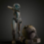 Leyla adn ettore miniatura 75mm da dipingere sci-fi