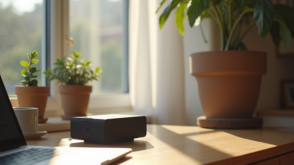 High angle view of smart home devices