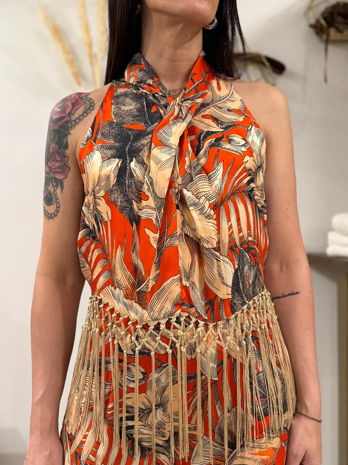 Top Incrociato con Frange