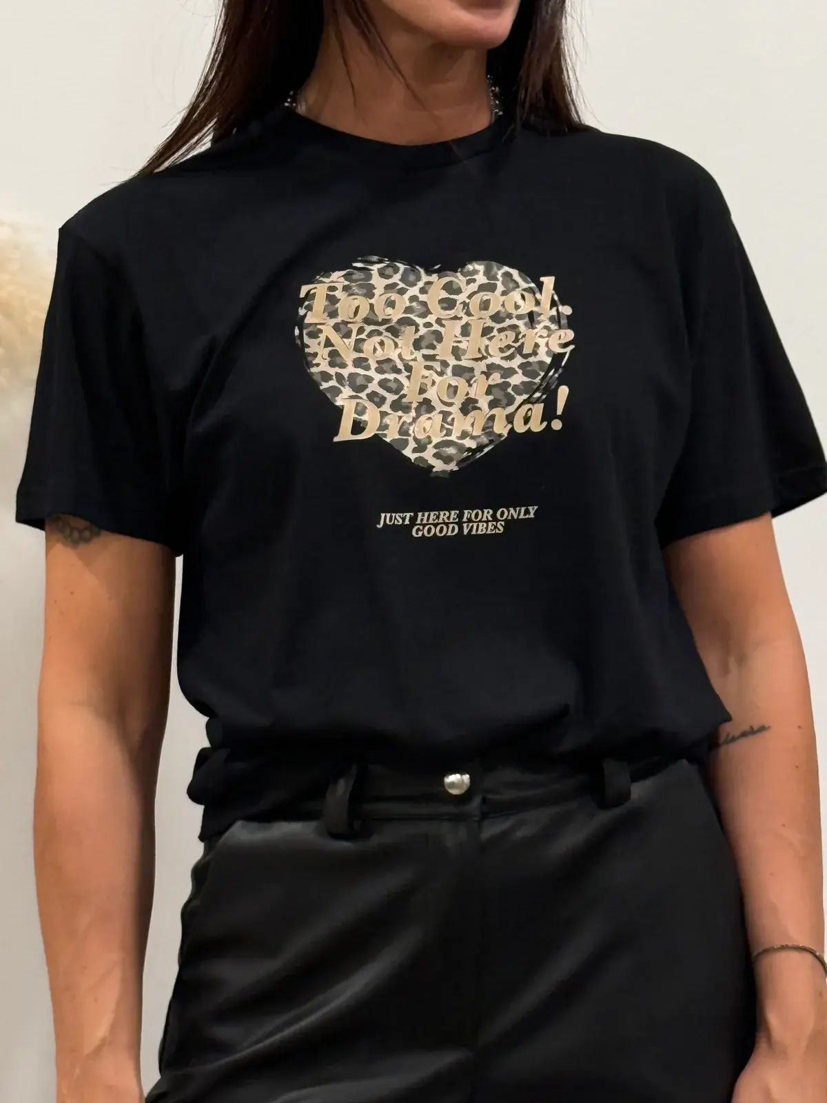 T-Shirt Stampa Cuore Animalier