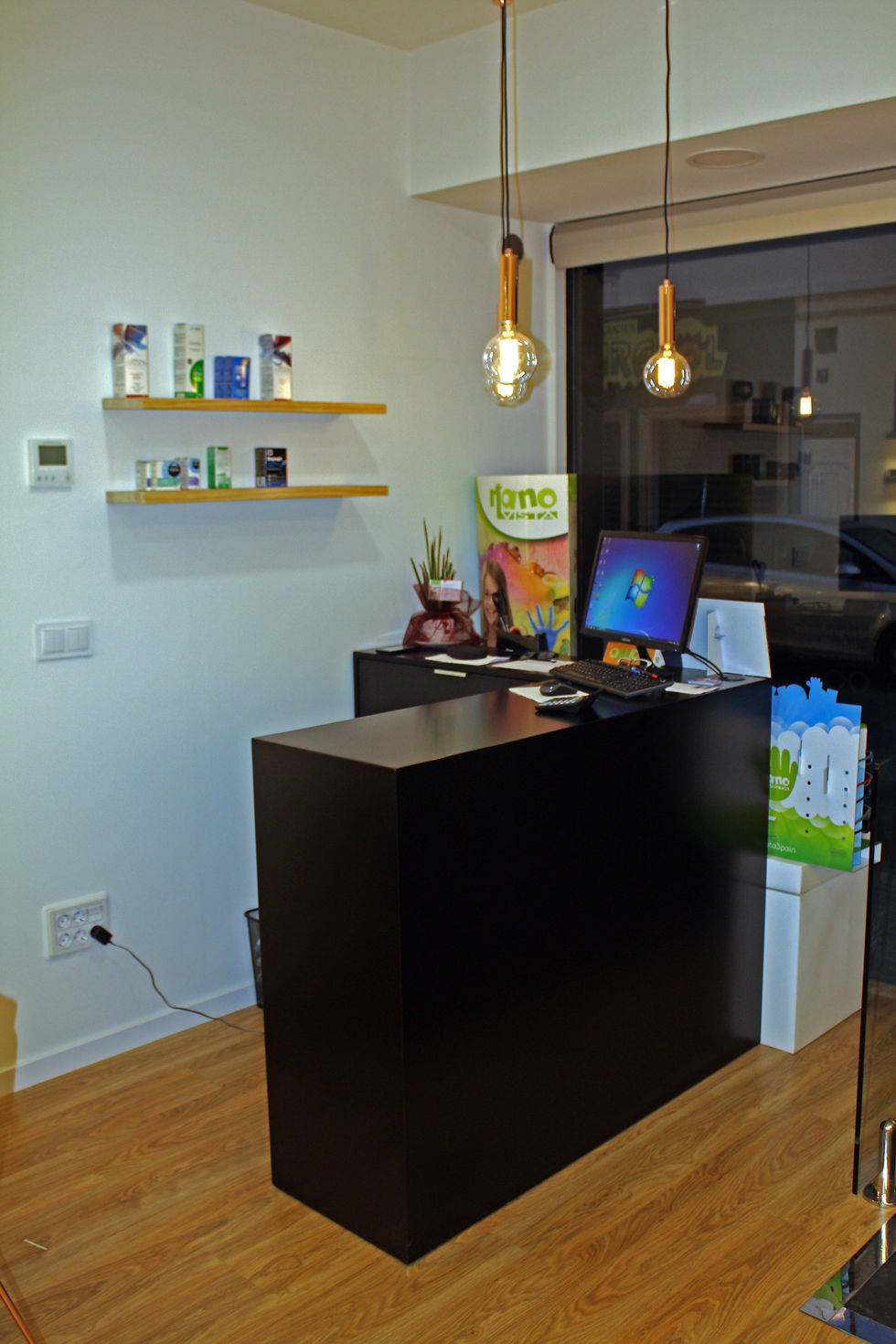 mostrador lacado negro