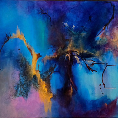 Peinture abstraite de Géraldine Fourcault, série Intemporel, Mystic, 2014