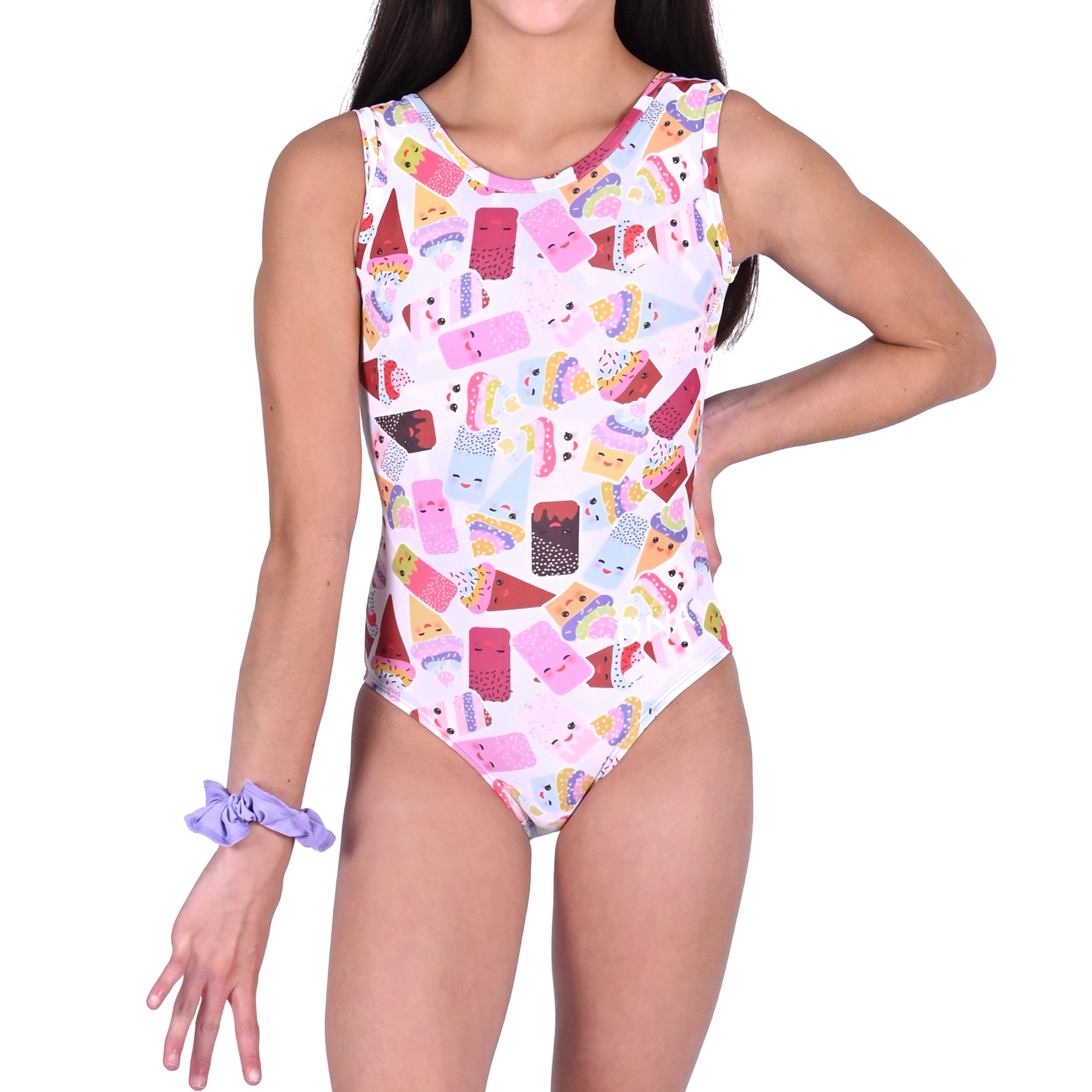 Back Flip Tank Print Leotard- Tasty Treat