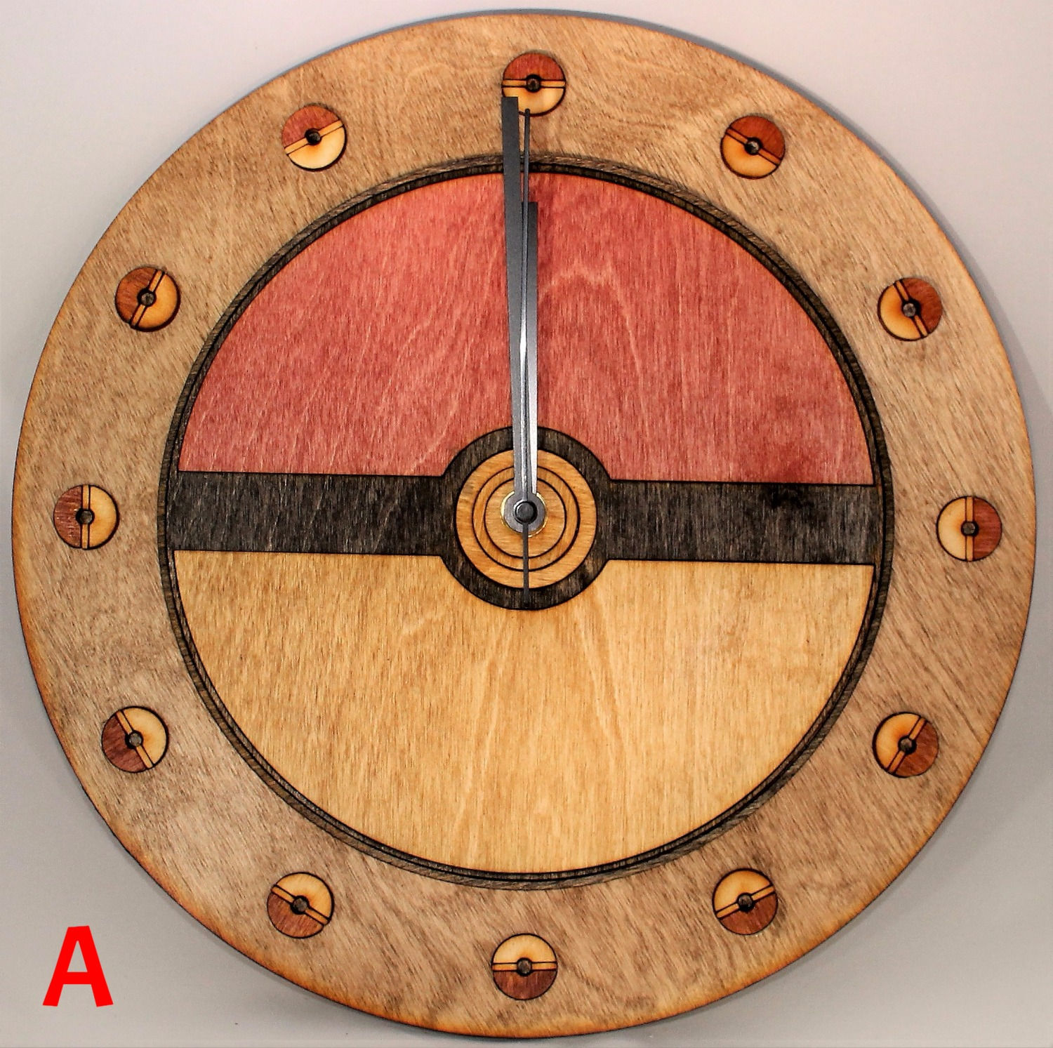12" Pokemon Ball Clock